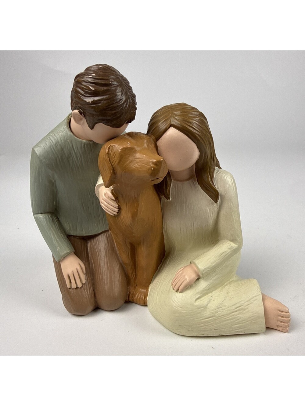 Hensonever We Are A Family Dog Figurine 5" Couple Memorial Statue Brown Lab